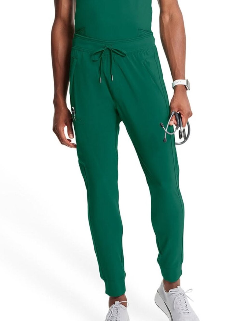 Cherokee Men's Natural Rise Jogger Tall Scrub Pants in Hunter Green Size S Tall